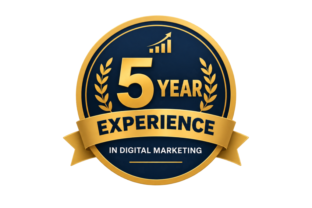 5 years of digital marketing experience badge
